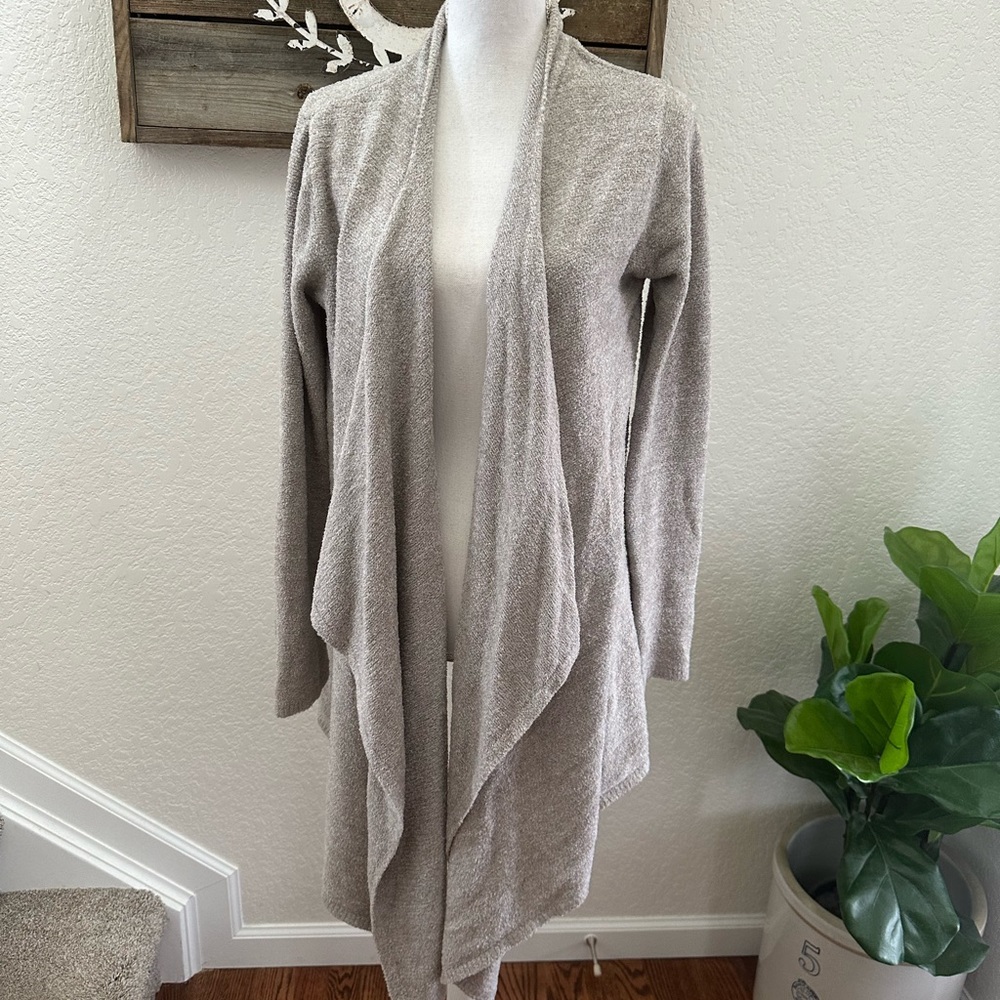 Barefoot Dreams cozy bamboo chic lite draped front cardigan sweater L/XL